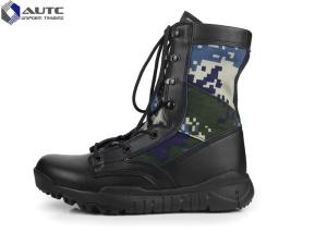 China Current Comfortable Black Military Boots Camouflage Design Durable Sole factory