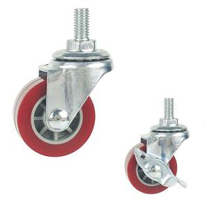 China 2.5 Inch PU Swivel Threaded Stem Furniture Trolley Wheels factory