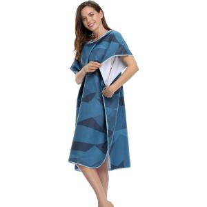 China Adult Windproof Outdoor Change Bath Robe Printed Surf Hooded Poncho Towels factory