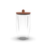 500ml 800ml Bamboo Lids Clear Glass Storage Jars 1L Glass Kitchen Canisters