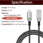 Mobile Phone Type C Led Usb Sync Cable High Speed Fashionable Nylon Braided