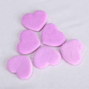 China Multi-Color Short Plush Heart Applique Crafts For Wedding Invitation Card Gift Decoration factory