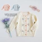 2023 spring and autumn hot sale sweet and lovely solid girls knitted sweater