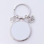Round Sublimation Metal Keychain Pendant For Sublimation Photo Transfer Printing
