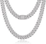 NGTC Moissanite Cuban Chain 925 Sterling Silver Miami Cuban Chain 13mm Width
