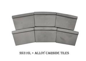 China OEM K20 Decanter Centrifuge Wear Parts Tungsten Carbide Tiles factory