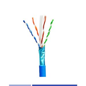 China F/UTP 23AWG Cat6 Cable Solid Copper 4 Pair PVC Jacket Blue 305Mtr factory