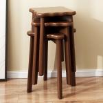 Rattan Cover Wooden Chair Space-Saving Design Solid Wood Frame 33*33*45cm Dining