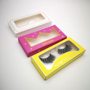 China Custom Window Pink Cardboard Strip Eyelash Packaging Paper Box, Cheap Eyelash Sleeve Packaging factory