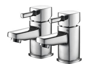 China smooth operation Bathroom Sink Taps Pair 3/4 Brass Chrome factory