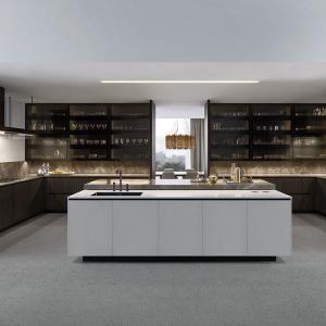China Custom Wood Kitchen Cabinets Trade Modern Fitted Complete Kitchens Design Units factory