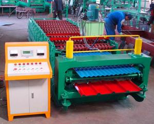 China Double Layer Corrugated Colored Steel Profile Metal Roofing Sheet Tile Making Machine factory