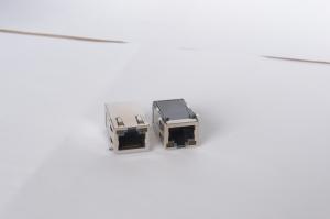 China Black Led Lighted Female Connector SMD RJ45 Jack 8p8c Modular High Temp Housing factory