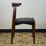 Wooden Leg Luxury Japanese Style Dining Chair with Modern PU Leather Upholstered