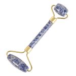 Blue Spots Sodalite Jasper Double Jade Roller For Dark Circles
