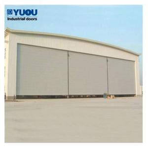 China Light Vertical Lift Fabric Aircraft Hangar Door 17m Height 42m Width Schneider System factory