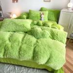 Plush Shaggy Velvet Fluffy Bed Duvet Covers Set in Multi Color Custom Luxury