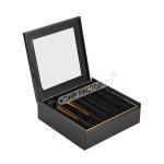 Black Matte Magnetic Rigid Box Premium Packaging For Clothes With PVC Window