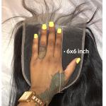 100 Unprocessed Virgin Brazilian Hair For Lady , 6 X 6 Lace Closure With Bundles