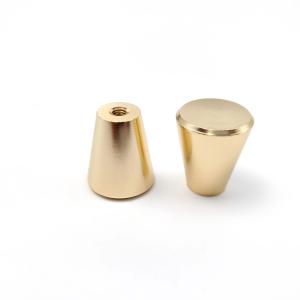 China 20mm Cone Gold Zinc Drawer Handles And Knobs Single Hole With Screws factory