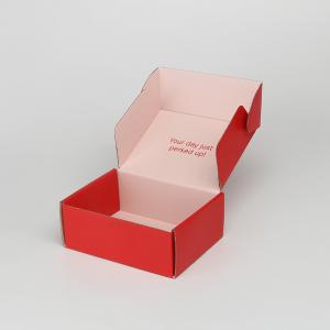 China Red Foldable Corrugated Mailing Packaging Box For Cosmetic factory