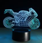 Motorcycle Shape 7 Colors Change 3D LED Night Light with Remote Control Ideal