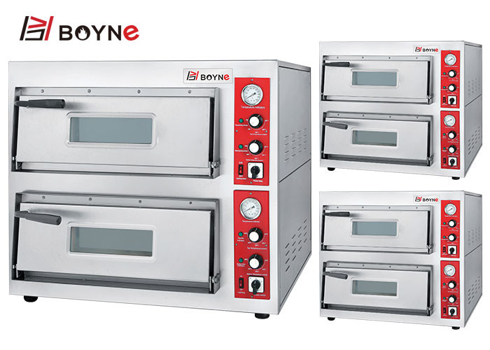 Restaurant Double Layer Pizza Deck Oven Stainless Steel With Timer