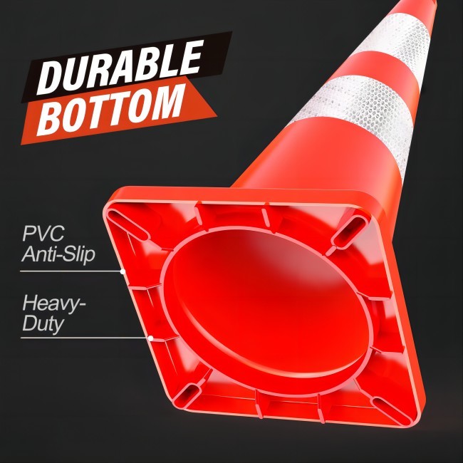1.8KG PVC Traffic Safety Cones Orange Cone Construction For Warning Emergency