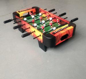 China Colorful Design Toy Mini Game Table MDF Kids Soccer Table With Big Plastic Corner Corner factory