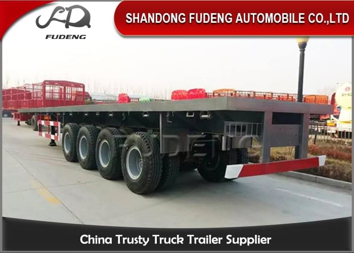 China Mechanical Suspension 4 Axle Flatbed 20 Ft Container Trailer on sale