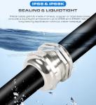 IP68 Watertight Metallic Dome Head Cable Glands Waterproof Connectors with PG &