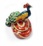 Fashion peacock shaped metal jewelry boxes peacock trinket box jewelry packing