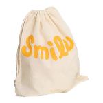 2 Sides Promotional Gift Bags Cotton Drawstring Backpacks ISO9001 Certification
