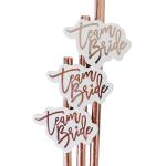 197mm 6mm Team Bride Wedding Rose Gold Biodegradable Paper Straws