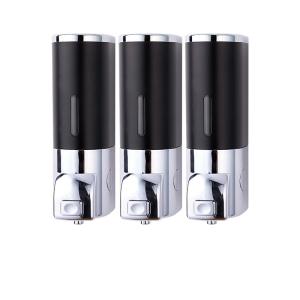 China Black Triple Wall Mounted Soap Dispenser 1200ml Capacity For Toilet XUYA factory