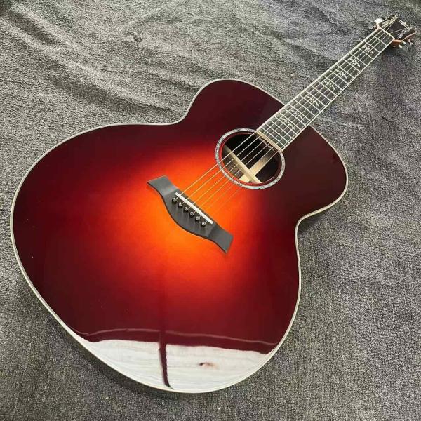 Custom Taylor Style 818 Body Deep Sunburst Solid Rosewood Back Side Acoustic