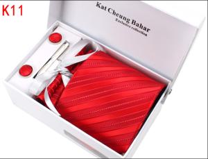 China fashion men's silk necktie cufflinks box gift sets factory
