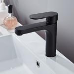 Brass Single Hole Single Handle Basin Mixer Tap In Matte Black