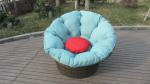 Round shape garden daybed wicker rattan beach swivel chair in all weather