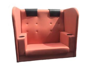 China Powder Coated Frame Couple Cinema Seats , Theater Sofa Recliner ABS Cup Holder factory