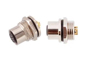 China M12 Series Circular Wire Connector Socket 12 pin Rear Screw Panel Mounting factory