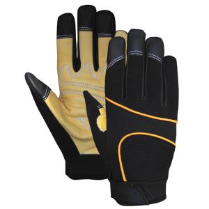 China Durable Leather Palm Mechanics Wear Gloves High Abrasion CE Certified factory