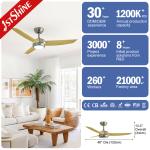 Plastic Blades LED Ceiling Fan with Light and Remote Pure Copper Motor Energy