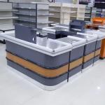 Customized Supermarket Checkout Counter Cold Rolled Steel Cashier Counter