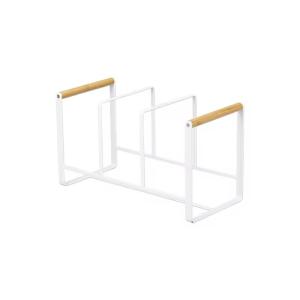 China Wide Range Metal Dish Organizer Holder For Chopping Board With Bamboo Handle factory