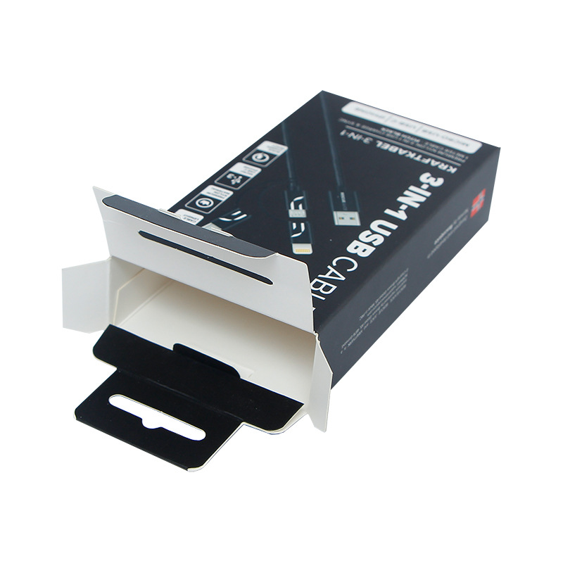 Customized Logo USB Cable Electronics Packaging Box Mobile Charger Packaging Box