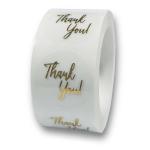 Custom Self Adhesive Vinyl Stickers 1 Inch / 2.5 Inch Thank You Sticker Label