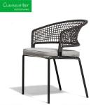 Waterproof Upholstery Cushion Outdoor Dining Table and Chair Set with Faux