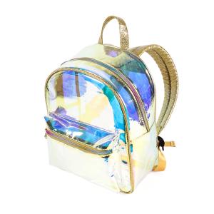 China Custom Holographic Reflective Bags Wholesale Rainbow TPU Clear Backpack factory