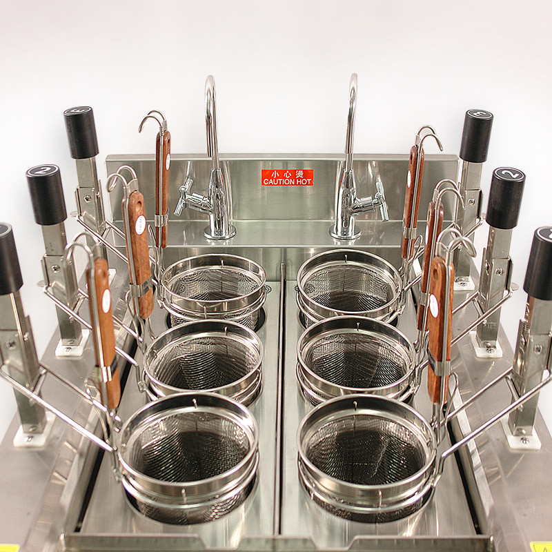 12KW Commercial Kitchen Equipments , Auto Lift Up 6 Baskets Pasta Cooker